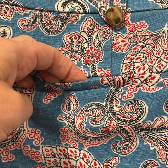 LOFT blue and pink paisley 4” short size 10 - Picture 4 of 9